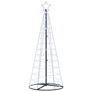 vidaXL LED Kerstboom EKENAS 250 cm 390 LED's Koudwit Staal Koudwit