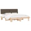 vidaXL Bedframe met Gevoerd Hoofdgedeelte Taupe 200 x 200 cm