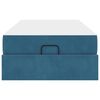 vidaXL Bedframe met matras met matras 2 pcs Blauw Fluweel