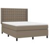 vidaXL Boxspring met matras en LED stof taupe 140x190 cm