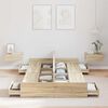 vidaXL Opbergbedframe met lade Sonoma Eiken 120 x 190 cm Bewerkt hout