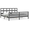 vidaXL Bedframe met hoofdbord massief hout grijs 200x200 cm
