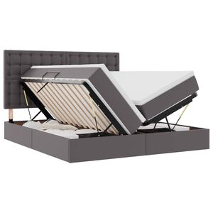 vidaXL Opbergbed met matras met hoofdeinde Grijs 180 x 200 cm Nep Leer