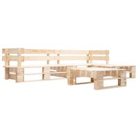 vidaXL 4-delige Loungeset pallet hout naturel