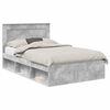 vidaXL Bedframe met hoofdeinde Beton 120 x 190 cm Massief grenenhout