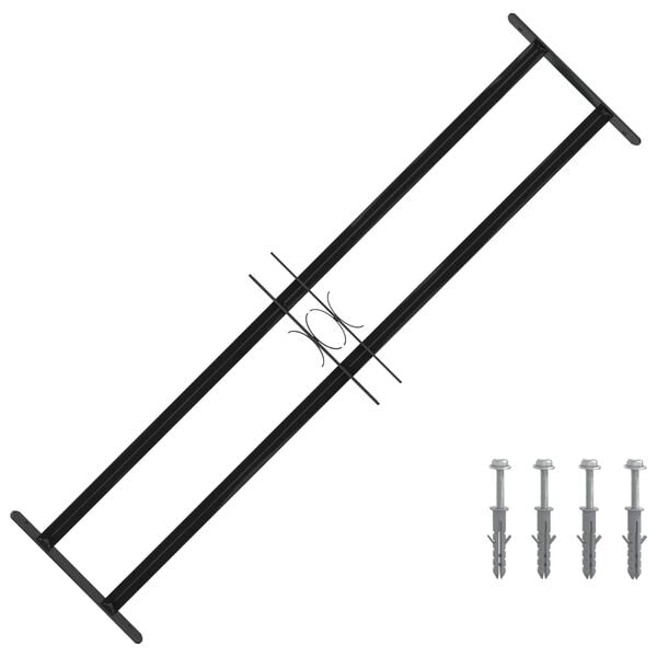 vidaXL Raam Rooster Zwart 115 x 30 cm Gepoedercoat staal