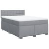 vidaXL Boxspring met matras stof lichtgrijs 140x200 cm