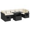 vidaXL 8-delige Loungeset met kussens poly rattan zwart