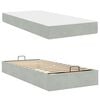 vidaXL Bedframe met matras met matras 2 pcs Lichtgrijs Fluweel