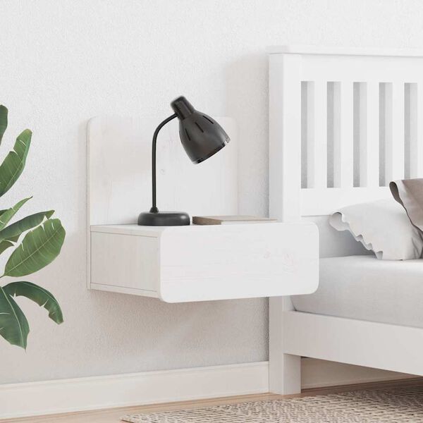 vidaXL Nachtkastje 2 pcs Wit 44 x 32,5 x 40 cm Massief grenenhout