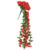 vidaXL Kerstslingers met bloemen 3 st 85 cm rood