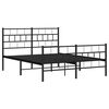 vidaXL Bedframe met hoofd- en voeteneinde metaal zwart 120x200 cm