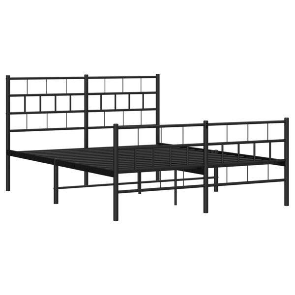 vidaXL Bedframe met hoofd- en voeteneinde metaal zwart 120x200 cm