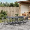 vidaXL Tuin eettafelset 9 pcs Antraciet Poedercoating staal
