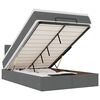 vidaXL Bed poef met matras en LED's 120x200 cm stof donkergrijs