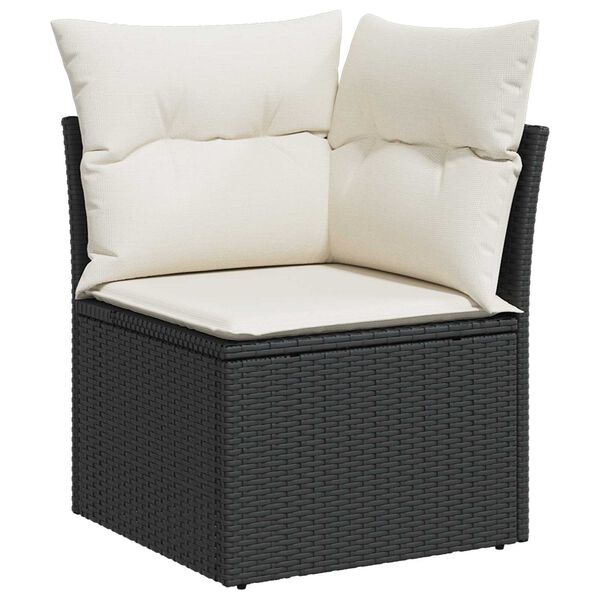 vidaXL Tuin Sofa Set met kussen met opslag 12 pcs Zwart Poly Rattan