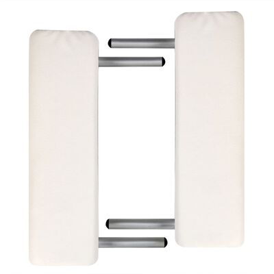 Inklapbare massagetafel 3 zones met aluminium frame (creme)