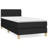 vidaXL Boxspring met matras stof zwart 90x200 cm