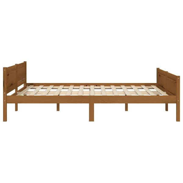 vidaXL Bedframe massief grenenhout honingbruin 160x200 cm