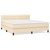 vidaXL Boxspring met matras stof cr&egrave;mekleurig 160x200 cm