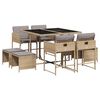 vidaXL 9-delige Tuinset met kussens poly rattan gemengd beige
