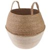 vidaXL Plantenpot met handvatten Wit &Oslash; 32 x 32 cm 100% Zeegras