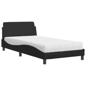 vidaXL Bed met matras "Dover" kunstleer zwart 100x200 cm