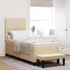 vidaXL Boxspringbed met matras met hoofdeinde Cr&egrave;me 80 x 200 cm Stof