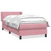 vidaXL Boxspring met matras fluweel roze 100x220 cm