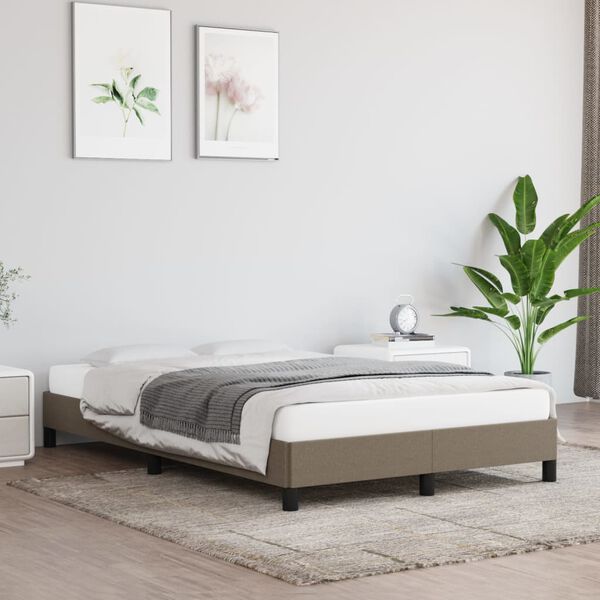 vidaXL Bedframe zonder matras 120x190 cm stof taupe