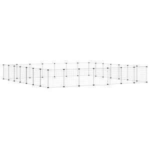 vidaXL Huisdierenkooi met deur 28 panelen 35x35 cm staal zwart