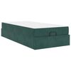 vidaXL Bedframe met matras met matras 2 pcs Groen Fluweel