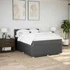 vidaXL Boxspring met matras stof donkergrijs 140x190 cm