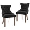 vidaXL Eetkamerstoelen 2 st stof zwart