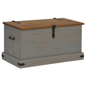 vidaXL Opbergkist HALDEN grijs 91x48x47 cm massief grenenhout