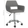 vidaXL Eetkamerstoel draaibaar stof lichtgrijs