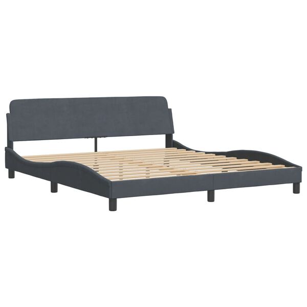 vidaXL Bedframe "Dover" 180x200 cm fluweel donkergrijs