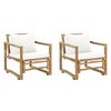 vidaXL Tuinstoelen 2 st met kussens bamboe