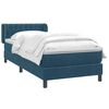 vidaXL Boxspring met matras fluweel donkerblauw 80x210 cm