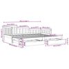 vidaXL Slaapbank met onderschuifbed en lades zonder matras 90x200 cm