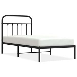 vidaXL Bedframe met hoofdbord metaal zwart 90x190 cm