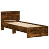 vidaXL Bedframe met hoofdbord en LED gerookt eikenkleurig 75x190 cm