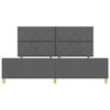 vidaXL Bedframe met hoofdeinde Donkergrijs 200 x 200 cm Stof
