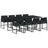 vidaXL 9-delige Tuinset poly rattan zwart