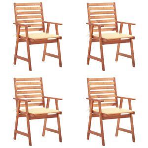 vidaXL Tuinstoelen 4 st met kussens massief acaciahout