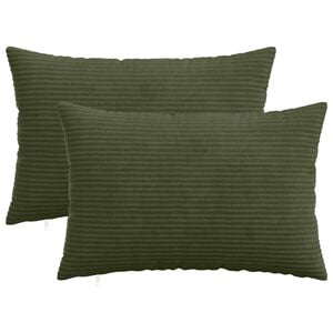 vidaXL Kussensloop 2 pcs HEERLEN Groen 30 x 50 cm corduroy