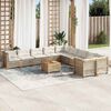 vidaXL 11-delige Tuinset met kussens poly rattan beige