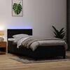 vidaXL Boxspring met matras en LED fluweel zwart 100x220 cm