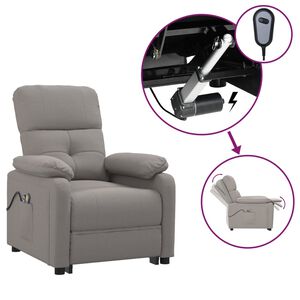 vidaXL Massagestoel elektrisch stof taupe