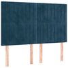 vidaXL Hoofdbord LED 144x5x118/128 cm fluweel donkerblauw
